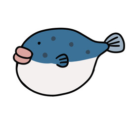フグのキャラクターイラスト1 © まるこ くり