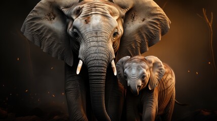 Female elephants are full of affection for their children