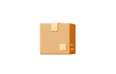 3D cardboard box icon or delivery package. 3d rendering