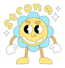 Strong Cartoon Sticker