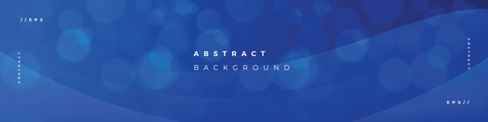 Blue abstract background LinkedIn banner template, Linkedin header with bokeh