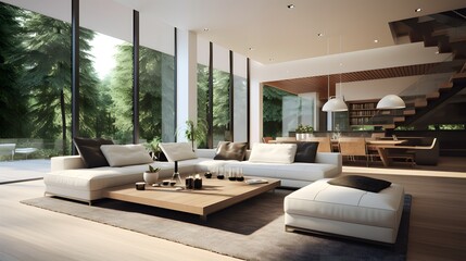 A cozy living room with abundant natural light