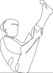 elderly woman doing yoga