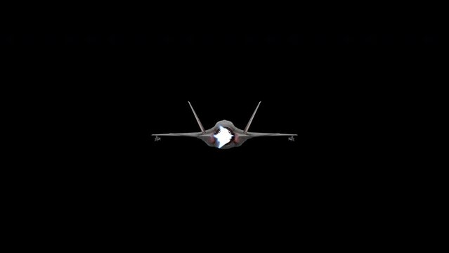 This stock motion graphics Seamless Looping video F-35 Lighting II  fighter jet clip on transparent alpha channel for easy drag and drop use!