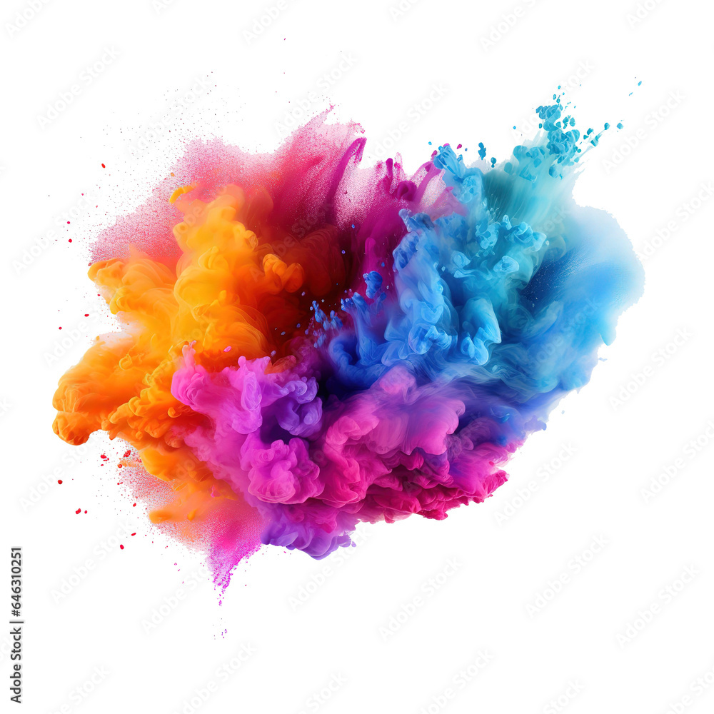 Canvas Prints Splashes of multicolored powder paint