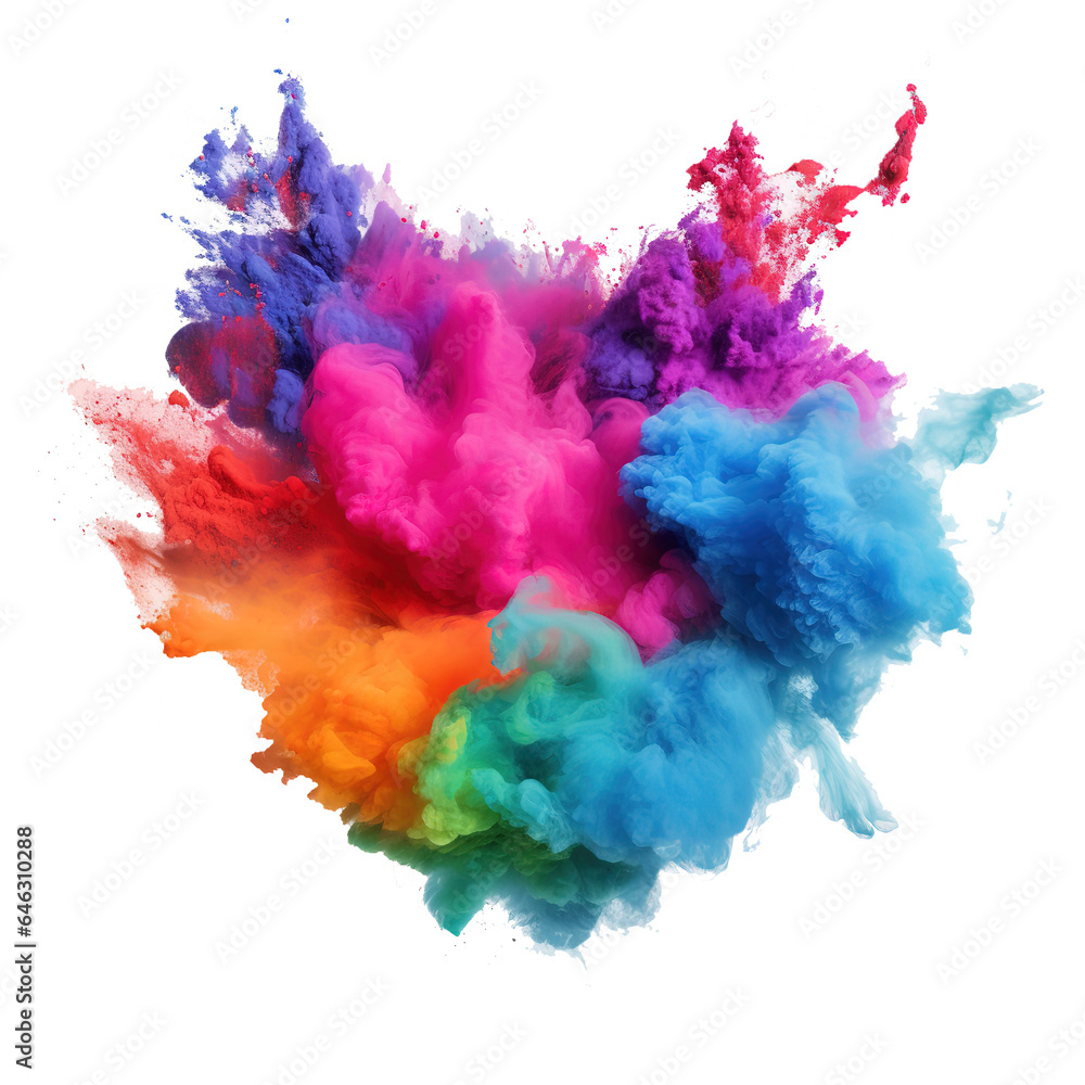 Canvas Prints Splashes of multicolored powder paint