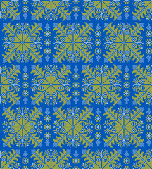 Seamless pattern of Ukrainian ornament in ethnic style, identity, vyshyvanka, embroidery for print clothes, websites, banners, poster. Vector illustration background