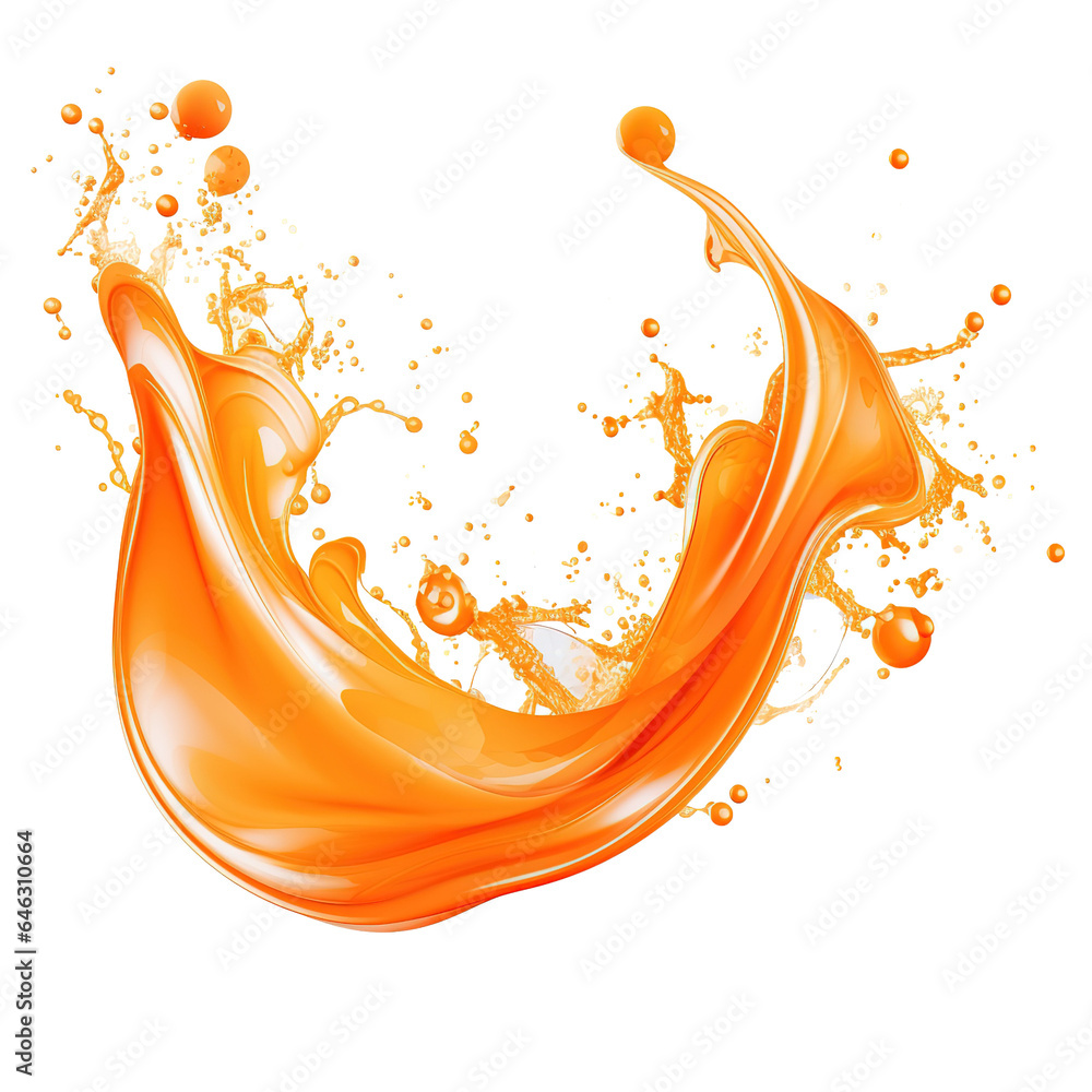 Poster Splashes of orange liquid