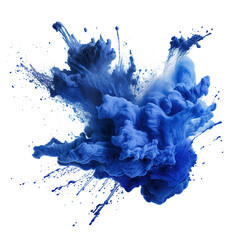 Splashes of blue powder paint - obrazy, fototapety, plakaty