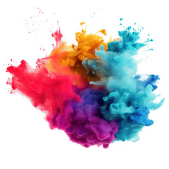 Fototapeta na wymiar Splashes of multicolored powder paint