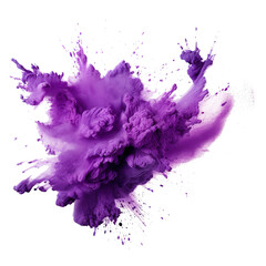 Purple paint powder splashes - obrazy, fototapety, plakaty