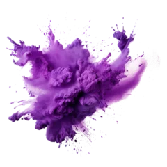 Keuken spatwand met foto Purple paint powder splashes © Zaleman