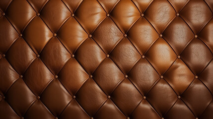 Brown leather upholstery. Close-up texture