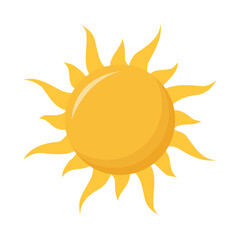 Vector sun with rays. Isolated on a white background. Sun icon. Flat design.
