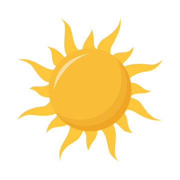 Vector sun with rays. Isolated on a white background. Sun icon. Flat design.

