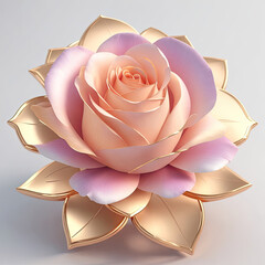 3D flowers made from ceramic with pastel colors and a touch of gold