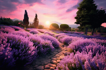 lavender flower blossom in spring season, Decoration flower plant at home and garden