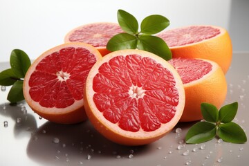 grapefruit with leaves
