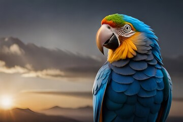 blue and yellow macaw AI Generated