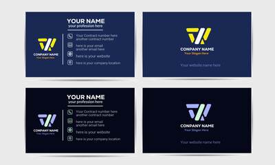 Creative business card, stylish, organic shapes, professional for small & biggest corporate company etc. business card two colors varitions 