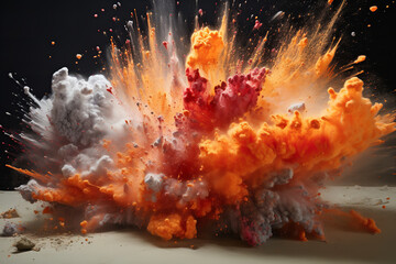 A sudden and unexpected reaction in a lab setting causes a dynamic explosion, capturing the unpredictable nature of certain chemical interactions