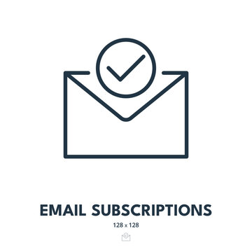 Email Subscriptions Icon. Newsletter, Subscribe, Announcement. Editable Stroke. Simple Vector Icon