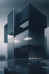 New and modern glass business center, Illustration generative AI