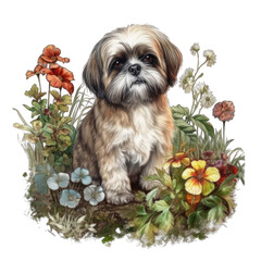 Naklejka na ściany i meble Charming Shih Tzu Puppy, Your Ideal Furry Companion