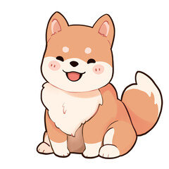 happy Shiba-Inu puppy cartoon