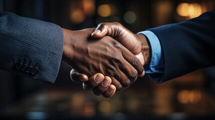 The boss and the job applicant share a handshake, sealing a successful interview..