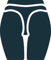 Buttocks icon. Monochrome simple sign from cosmetology collection. Buttocks icon for logo, templates, web design and infographics.