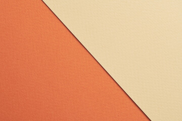 Rough kraft paper background, paper texture beige orange colors. Mockup with copy space for text.