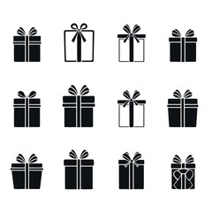 Gift concept. Gift line icon set. Collection of vector signs in trendy flat style for web sites