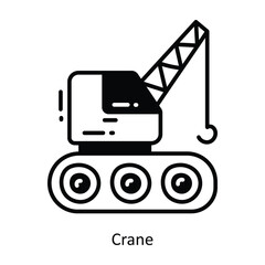 Crane doodle Icon Design illustration. Logistics and Delivery Symbol on White background EPS 10 File