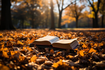 autumn fall with the book