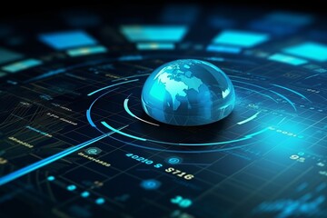 Abstract chart stock interface with modern futuristic style