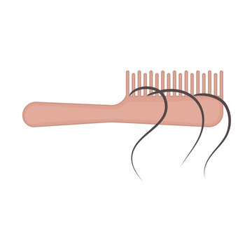 pink comb with black hair strands clip art preview