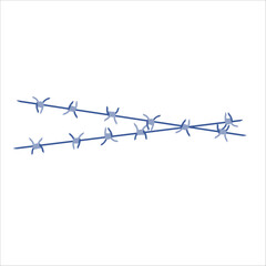 Sharp barbed wire fence barrier frame illustration