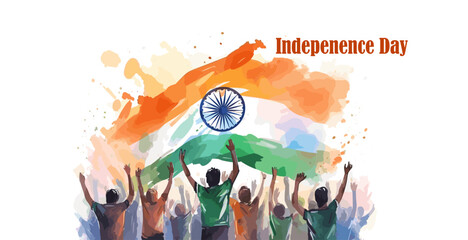 Indian Tricolor flag background for independence day. Website banner and greeting card design template