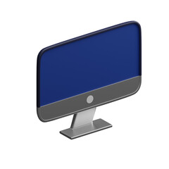 Computer monitor colorful 3d icon with transparent background