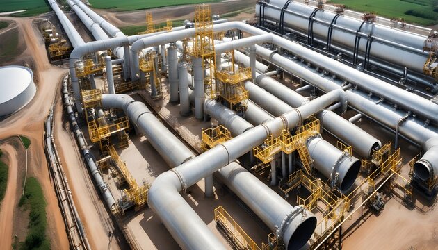 Ölpipelines - Gasleitungen - Industriegelände