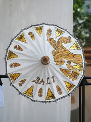 Colorfully painted umbrellas at the umbrella festival in Surakarta, Indonesia
