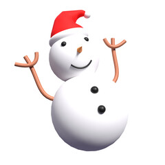 Christmas Snowman 3D Render 