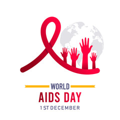 Fototapeta premium world aids day, 1 december. Prevent AIDS. background design with aids awareness and prevention concept, red ribbon symbol. care about public health