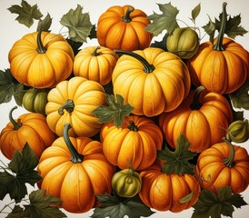 pumpkins on the ground