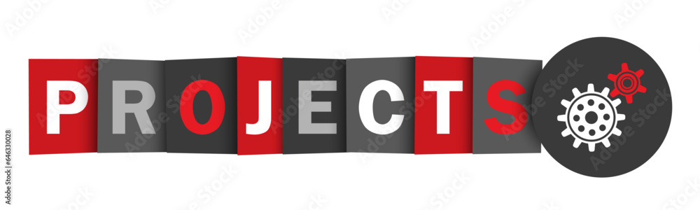 Poster projects red and gray vector web button