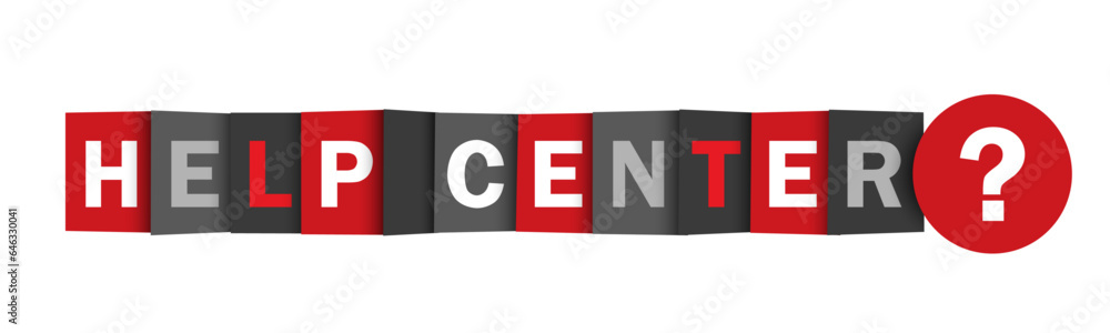 Aufkleber help center red and gray vector web button