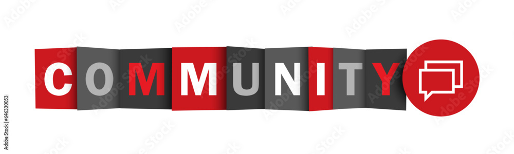 Aufkleber community red and gray vector web button