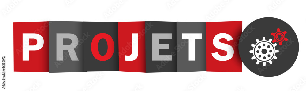 Poster projets (projects in french) red and gray vector web button