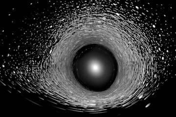 Gravitation waves around black hole in space illustration